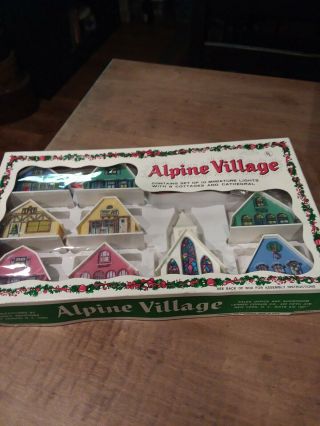Vintage 1976 Christmas Alpine Village W/accessories Old Set No Lights