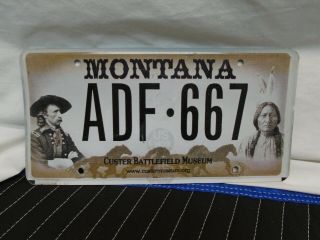 Montana License Plate Custer Battlefield Museum