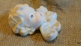 Vintage 1957 Angel 3D Cherub BUST Ceramic Shabby Ornament 3 1/4 