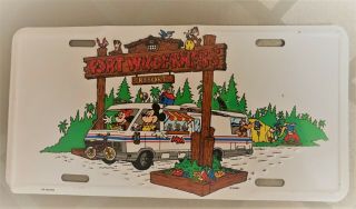 Rare Vintage Disney Fort Wilderness Resort Mickey Minnie Rv Camper License Plate