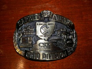 Csx Railroad Ohio Division Safety Award Belt Buckle