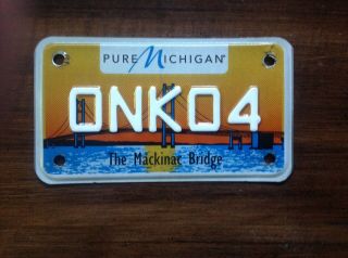2013 Michigan Mackinac Bridge Motorcycle License Plate