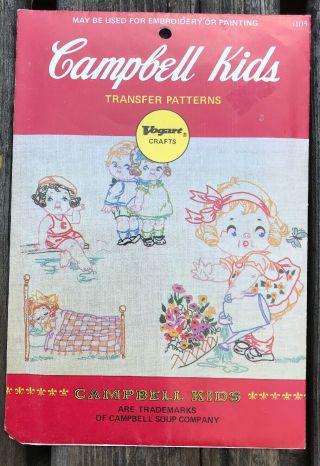 Campbell Kids Embroidery Transfer Three Patterns 4101,  403,  4105 Vogart Crafts 2