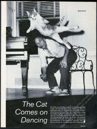 1963 George Balanchine And His Cat 2 Photo Vintage Print Article