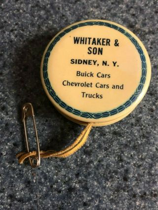 13 Sidney Ny Whitaker Buick Chevrolet Car Celluloid Advertising Tape Measure