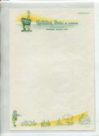 Vintage Illustrated Letterhead Holiday Inn Vincennes In