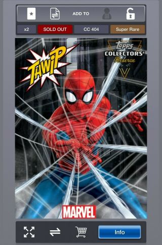 Marvel Topps Collect Spider - Man Reserve Thwip Collectors