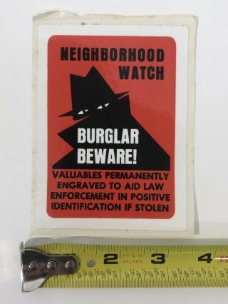 Vintage Neighborhood Watch Stickers Decals