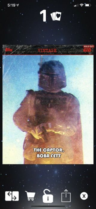 Topps Star Wars Card Trader Vintage Series 2 Award The Captor Boba Fett 1339cc