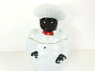 Vintage Folk Art Americana Black Chef Cookie Jar
