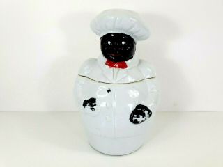 Vintage Folk Art Americana Black Chef Cookie Jar 2