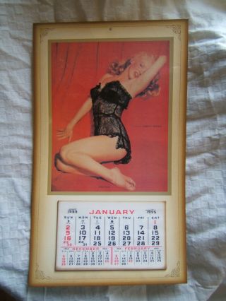 1955 Marilyn Monroe Semi Nude Golden Dreams Calendar Vg To Vtg Nos