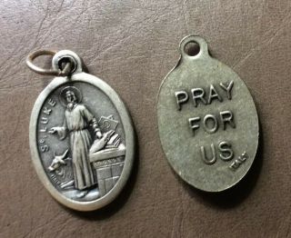 Vintage St.  Luke Religious Medal Catholic Devotional Medal