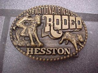 Vintage Hesston National Finals Rodeo 1978 4th Edition Belt Buckle NFR 78 4
