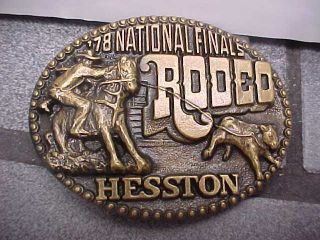Vintage Hesston National Finals Rodeo 1978 4th Edition Belt Buckle NFR 78 5