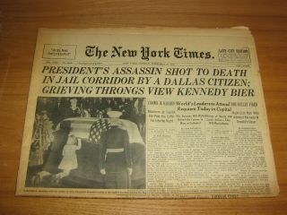 York Times Newspaper November 25,  1963 Jfk Assassination First Section