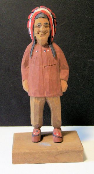 Native American - Indian - Wood Carving - Sculpture - Signed - Vintage - 5 Inches Tall