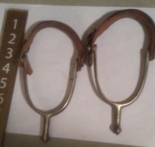 Antique Spurs Marked Us & Ab (buermann) Military Style Complete Spurs