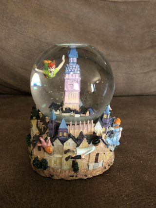 Disney Peter Pan 50 Years Of Adventure Musical Snow Globe " You Can Fly " 2001