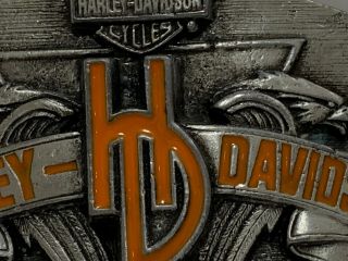 Vintage 1992 Harley Davidson Motorcycles Authentic Metal Belt Buckle USA RARE 2