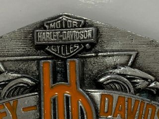 Vintage 1992 Harley Davidson Motorcycles Authentic Metal Belt Buckle USA RARE 3