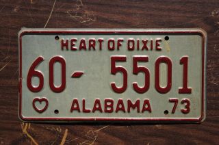 1973 Alabama Passenger License Plate -