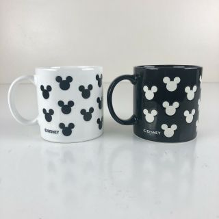 Disney Mickey Mouse Head Ears Coffee Mugs Cups Silhouette Black White