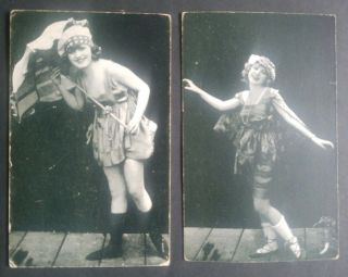 Early Exhibit Witzel La.  1920s Arcade Pinup Very Rare Black.  2card Lot5
