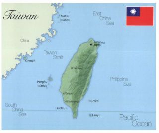 (pics) Worldwide Map,  Flag - Taiwan (roc Republic Of China)