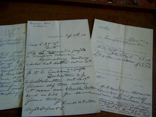 Deckertown,  N J - 3 - Invoice/letterheads Dated 1891,  1892 - Decamps Hotel,  Cc Kyte