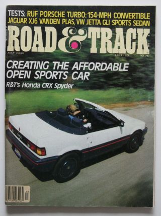 Road And Track July 1984 Honda Crx Spyder Ruf Porsche Vw Jetta - St4005000918