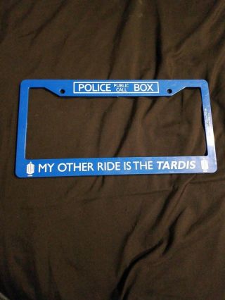 Tardis License Plate Holder Police Box My Other Ride Is The Tardis Doctor Who