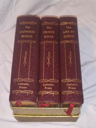 Antique/vintage The Library Of Catholic Devotion Book Set 3 1954