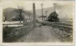 9e399 Rp 1912 Cumberland & Pennsylvania Railroad Loco 10 Corriganville Md Depot