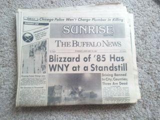 Vintage Buffalo News - Blizzard Newspaper 1/22 1985 Buffalo Ny Complete