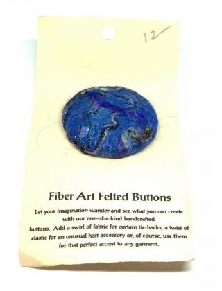 Vintage Fiber Art Felted Button Hand Crafted One Of A Kind Large Button 38.  89mm