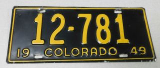 1949 Colorado Passenger Car License Plate