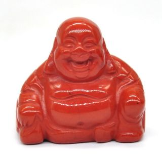 1.  2 " Laughing Maitreya Buddha Figurine Red Jasper Crystal Healing Lucky Carving