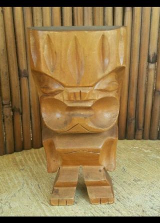 Vintage Hand Carved Milo Wood Tiki Statue