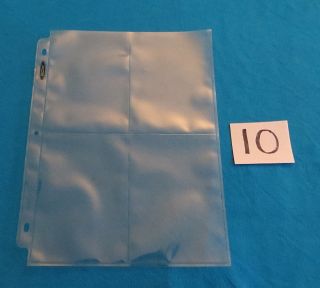 10 4 - Pocket 3.  5x5 " Tarot Card Holder - Binder Pages / Album Sheets Holds 40