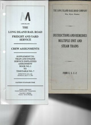1954 Long Island Lirr Railroad Instruction Book 1983 Crew Assignment Book
