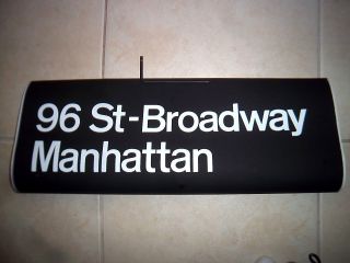Nyc Subway Sign 96 St.  Ny Broadway Roll Sign Manhattan Urban Transit Vintage Art