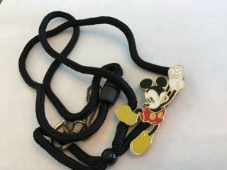 Rare/htf Disney Mickey Hanging On Lanyard/bolo