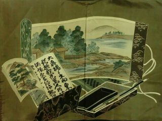 Antique Japanese Kimono,  Haori,  Silk,  Habutae (羽二重),  Men 