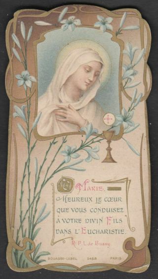 Virgin Mary Antique Art Nouveau French Holy Card Edit Bouasse