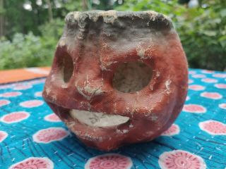 Vintage Papier - Mache Jack - o - Lantern Small Candy Container 3 - 1/2 