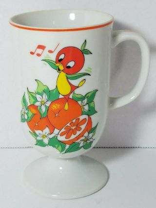 Vintage Walt Disney Production Florida Orange Bird Singing Pedestal Mug