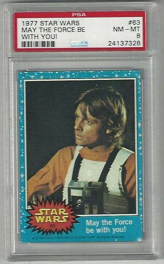 1977 Topps Star Wars 63 May The Force Be With You Psa 8