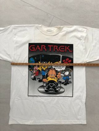 XXL Gar Trek T Shirt • Garfield Star Trek Animated Illustration • White • Fun 4