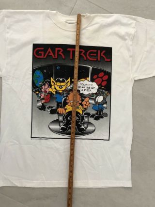 XXL Gar Trek T Shirt • Garfield Star Trek Animated Illustration • White • Fun 5